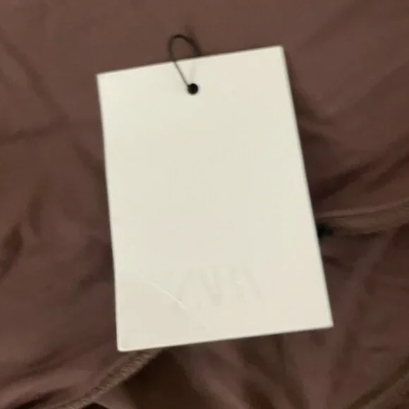 Zara Womens Swimsuit Large Brown Metal Draped Bandeau One Piece 0167/217 NWT - Picture 7 of 15